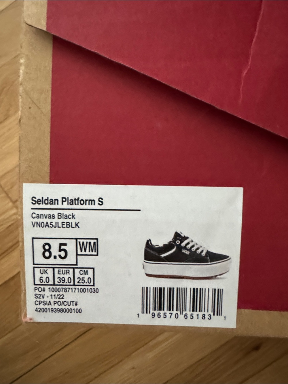 Vans Black and White Low-Top Platform Sneakers - Picture 5 of 5